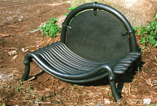 ‘Slumped’ fire basket and back. (1999)